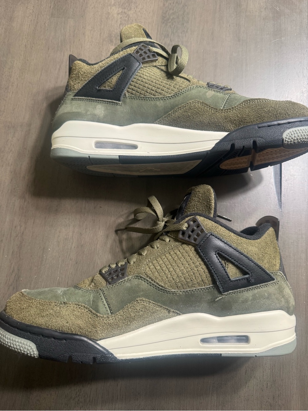 Nike Air Jordan 4 Retro Craft Men's Olive Green Sneakers - Picture 3 of 7